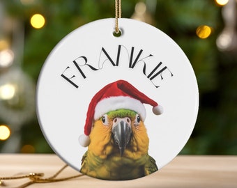 Custom Pet Photo Christmas Ornament: Santa Hat Holiday Keepsake