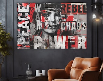 Graffiti Mural Canvas Art: Urban Street Art Print