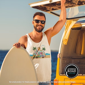 Summer Vibes Tank Top: Surfbrett Mini-Van Strandausflug