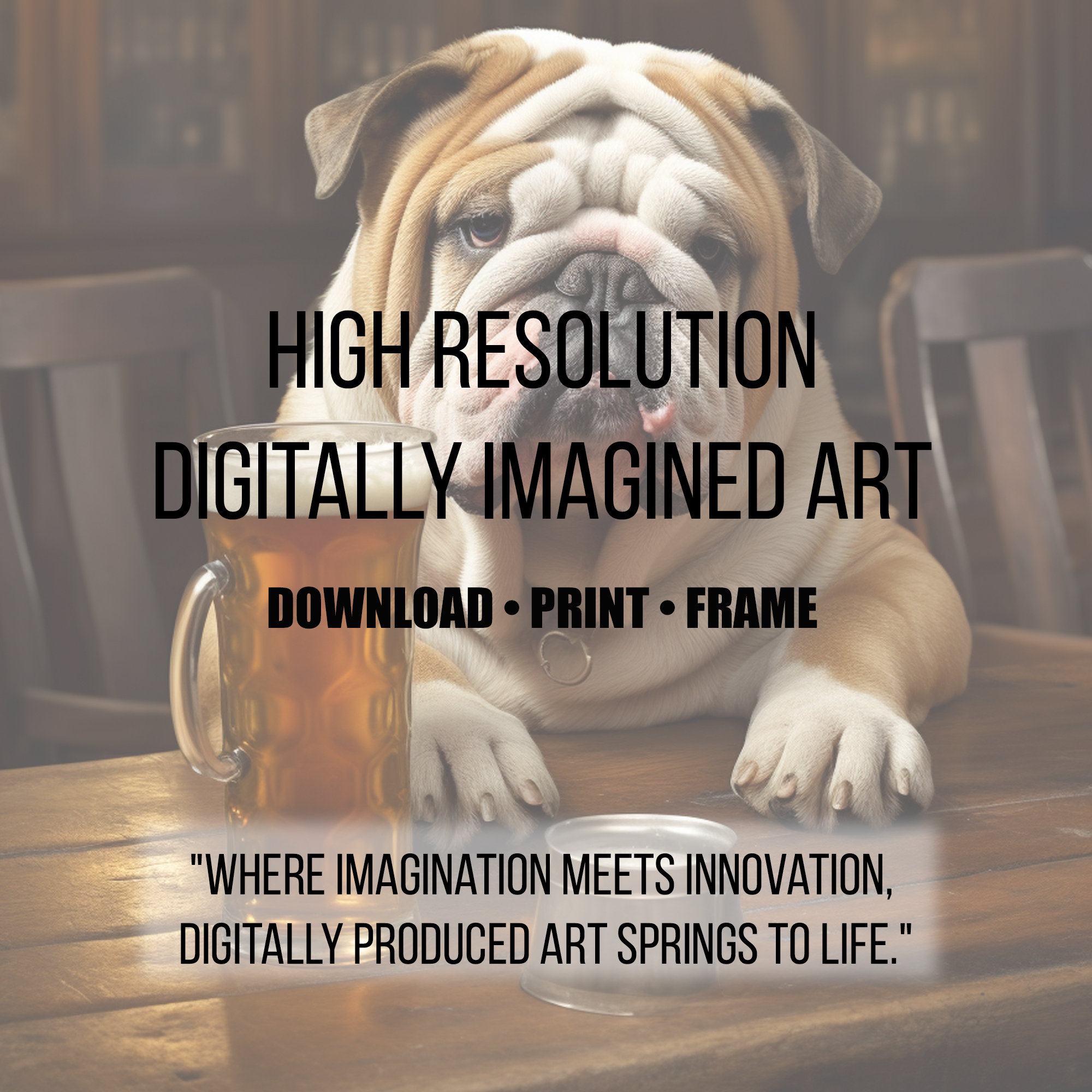 English Bulldog, Poker Game Bulldog, Man Cave Art, Poker Room Bulldogs