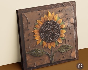 Sunflower Coffee Bean Canvas Print: 3D Illusion Wall Art