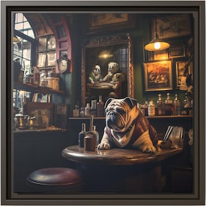 English Bulldog Pub Art, English Bulldog Pub Art adds character to your Home, Office, Man Cave, Game Room & Bar. Great Gift for any occasion
