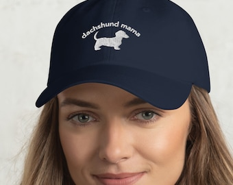 Dachshund Mama Hat, Dachshund owner gift, Embroidered Dog Hat, Doxie Mom Hat