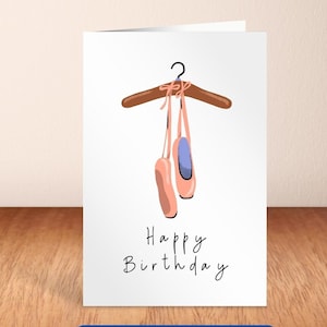 Cartão de aniversário de bailarina Cartão de professora de balé para impressão Cartão de aniversário de balé dança e gira linda bailarina cartão quebra-nozes filha dançarina