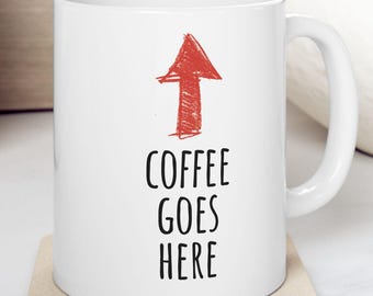 Coffee Mug Funny Coffee Lover Gift Caffeine Humor Mug Cute Kitchen Decor Mug Minimalist Coffee Quote Mug Office Desk Gift Barista Style Cup