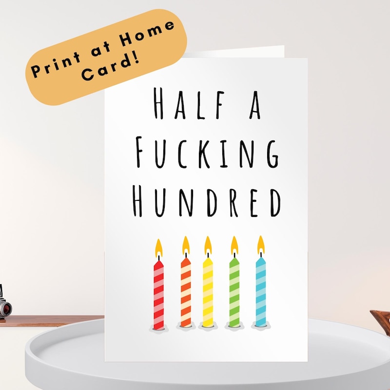 Funny Half Birthday Card Etsy