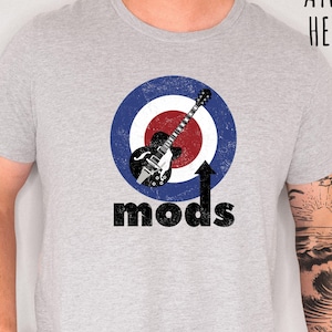 Mod Shirt Mods Guitar Tee Guitar lover rock legend shirt 60s Mods T-shirt mod Scooter t shirts modette gifts guitar player gift band shirt