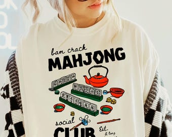 Mahjong Shirt Mahjong Lover Tee Game Night Shirt Funny Mahjong Gift Social Club Tee Tile Game Shirt Gift For Her Mahjong Player Tee