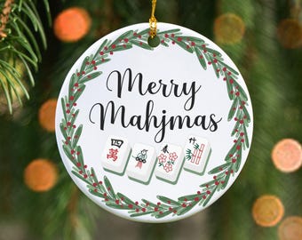 Mahjong Ornament Mahjong Gift Christmas Tree Decor Mah Jongg Gift Mahjong Club Friend Present Holiday Stocking Stuffer Gift