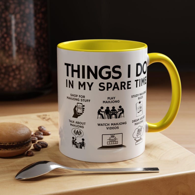 Taza de Mahjong - Regalo divertido para amantes del Mahjong - Cosas que hago en mi tiempo libre - Taza de café - Regalo para amigos jugadores de Mahjong - Taza para fanáticos del Mahjong imagen 20