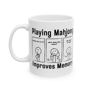 Kubek Mahjong, zabawny kubek z pamięcią Mahjong, żart, miłośnik Mahjong, słodki Mahjong, koszulka z kreskówek Mahjong, prezent na Dzień Matki, kubek z humorem zdjęcie 4