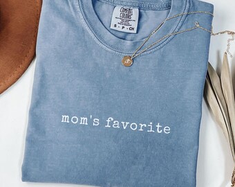 Mama's favoriete shirt hoodie sweater, grappig familieshirt, Comfort Colors®-T-shirt, cadeau voor broer of zus, Moederdagshirt, leuke bijpassende familietop