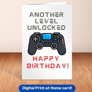 Video Gamer birthday card printable funny bday gift printable birthday card video game lover birthday card computer games card gaming gifts