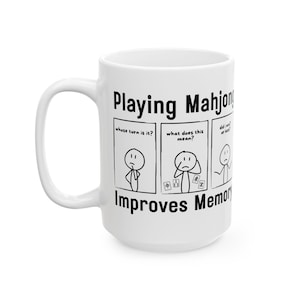 Kubek Mahjong, zabawny kubek z pamięcią Mahjong, żart, miłośnik Mahjong, słodki Mahjong, koszulka z kreskówek Mahjong, prezent na Dzień Matki, kubek z humorem zdjęcie 12