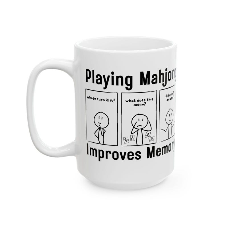 Kubek Mahjong, zabawny kubek z pamięcią Mahjong, żart, miłośnik Mahjong, słodki Mahjong, koszulka z kreskówek Mahjong, prezent na Dzień Matki, kubek z humorem zdjęcie 12