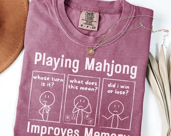 Mahjong Shirt funny mahjong tshirt mahjong lover tee cute mahjong top retro mahjong sister cozy mahjong mom gift mahjong Mother's Day gift