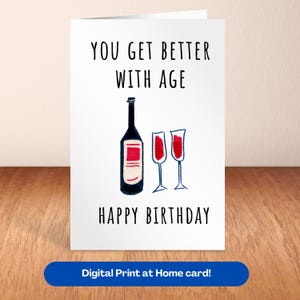 Wine Lover birthday printable card wine lover gift snarky humor card for friend wine gift wine drinker vinophile birthday sommolier gift