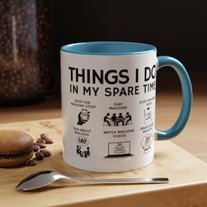 Taza de Mahjong - Regalo divertido para amantes del Mahjong - Cosas que hago en mi tiempo libre - Taza de café - Regalo para amigos jugadores de Mahjong - Taza para fanáticos del Mahjong imagen 9
