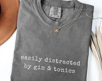 Gin And Tonic Shirt Funny Cocktail Tee Drink Lover TShirt Summer Party Sweatshirt Gin Gift For Brunch Lover Hoodie Cocktail Tee