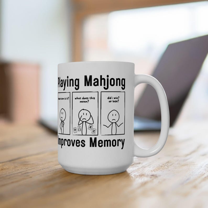 Kubek Mahjong, zabawny kubek z pamięcią Mahjong, żart, miłośnik Mahjong, słodki Mahjong, koszulka z kreskówek Mahjong, prezent na Dzień Matki, kubek z humorem zdjęcie 14