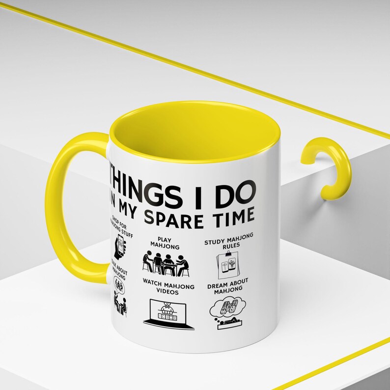 Taza de Mahjong - Regalo divertido para amantes del Mahjong - Cosas que hago en mi tiempo libre - Taza de café - Regalo para amigos jugadores de Mahjong - Taza para fanáticos del Mahjong imagen 10