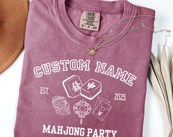 Camiseta Mahjong Personalizada para Festa Mahjong, Camiseta Personalizada para Noite de Jogos, Presente para Fim de Semana entre Amigas, Moletom para Despedida de Solteira, Presente Mahjong para o Dia das Mães