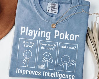 Camiseta de póker, camiseta divertida de póker, camiseta para amantes del póker, camiseta de juegos de cartas, sudadera retro de póker, sudadera con capucha de póker cómoda, regalo para la noche de juegos para jugadores de cartas