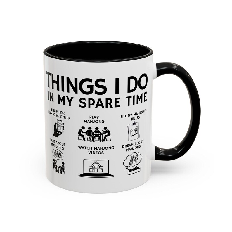 Taza de Mahjong - Regalo divertido para amantes del Mahjong - Cosas que hago en mi tiempo libre - Taza de café - Regalo para amigos jugadores de Mahjong - Taza para fanáticos del Mahjong imagen 7