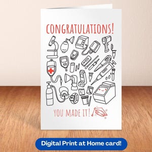 Nurse Graduation Card Nurse Graduation Card Nurse School Graduierung Karte Herzlichen Glückwunsch RN Krankenschwester neue Krankenschwestern Geschenk College Graduierung Med School Nurse Card