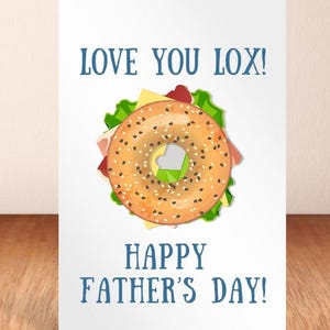 Fête des pères, je t'aime Lox, cadeau juif fête des pères amateur de bagels, carte papa imprimable, judaïsme, cadeau grand-père pour papa grand-père papa amateur de bagels