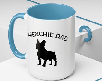 Frenchie papa mok Franse bulldog minnaar cadeau hond vader koffiekopje schattige Frenchie mok voor hem huisdier eigenaar cadeau idee keramische Franse bulldog beker
