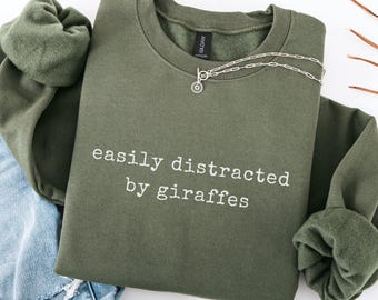 Giraffe Sweatshirt Funny Animal Lover Tee Wildlife Pullover Safari Hoodie Cute Zoo Animal Gift For Giraffe Lovers And Wildlife Fans