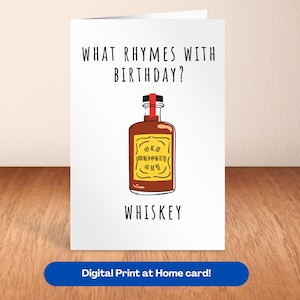 Funny Whiskey birthday card printable card whiskey lover gift snarky humor card for friend whisky gift whiskey drinker birthday whiskey gift