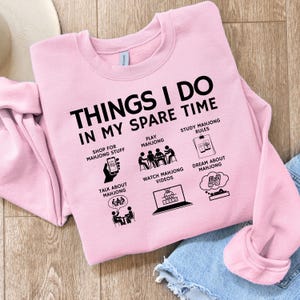 Camiseta Mahjong Comfort Colors® Camiseta engraçada de Mahjong Coisas que eu faço no meu tempo livre Camiseta para amante de Mahjong Presente para namorada que ama Mahjong imagem 6