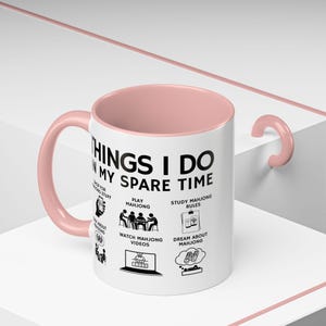 Taza de Mahjong - Regalo divertido para amantes del Mahjong - Cosas que hago en mi tiempo libre - Taza de café - Regalo para amigos jugadores de Mahjong - Taza para fanáticos del Mahjong imagen 17