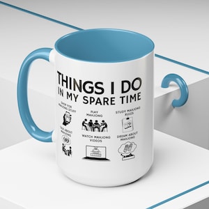 Taza de Mahjong - Regalo divertido para amantes del Mahjong - Cosas que hago en mi tiempo libre - Taza de café - Regalo para amigos jugadores de Mahjong - Taza para fanáticos del Mahjong imagen 18