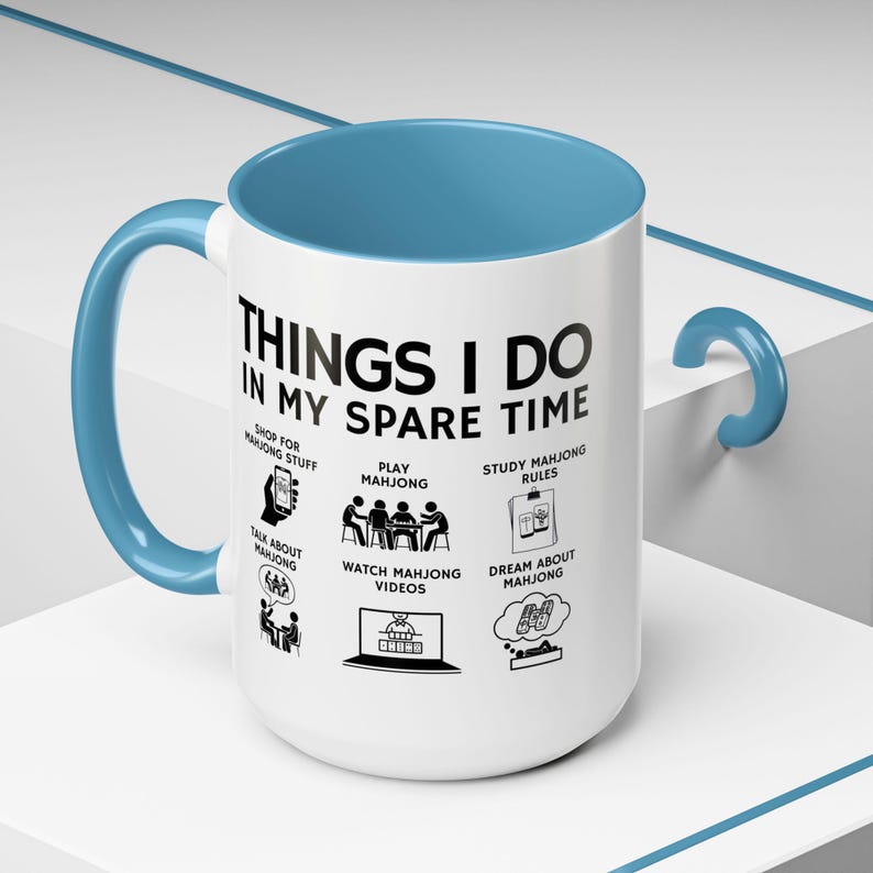 Taza de Mahjong - Regalo divertido para amantes del Mahjong - Cosas que hago en mi tiempo libre - Taza de café - Regalo para amigos jugadores de Mahjong - Taza para fanáticos del Mahjong imagen 18