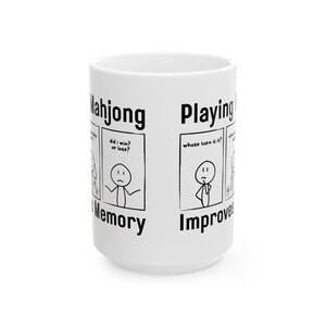 Kubek Mahjong, zabawny kubek z pamięcią Mahjong, żart, miłośnik Mahjong, słodki Mahjong, koszulka z kreskówek Mahjong, prezent na Dzień Matki, kubek z humorem zdjęcie 10