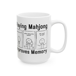 Kubek Mahjong, zabawny kubek z pamięcią Mahjong, żart, miłośnik Mahjong, słodki Mahjong, koszulka z kreskówek Mahjong, prezent na Dzień Matki, kubek z humorem zdjęcie 13