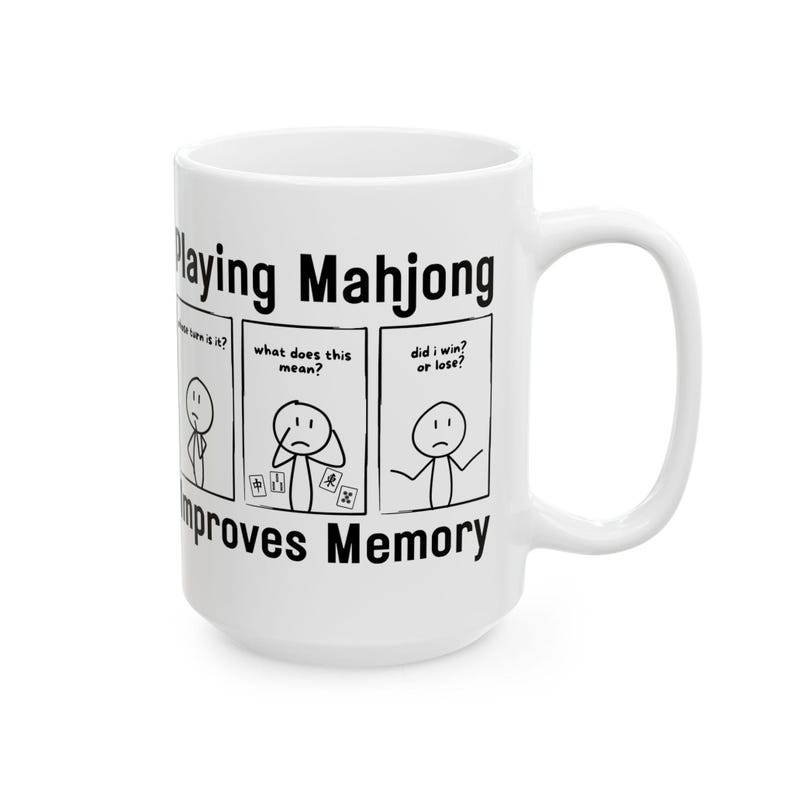 Kubek Mahjong, zabawny kubek z pamięcią Mahjong, żart, miłośnik Mahjong, słodki Mahjong, koszulka z kreskówek Mahjong, prezent na Dzień Matki, kubek z humorem zdjęcie 13