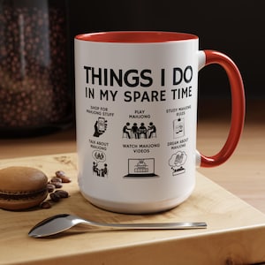 Taza de Mahjong - Regalo divertido para amantes del Mahjong - Cosas que hago en mi tiempo libre - Taza de café - Regalo para amigos jugadores de Mahjong - Taza para fanáticos del Mahjong imagen 8