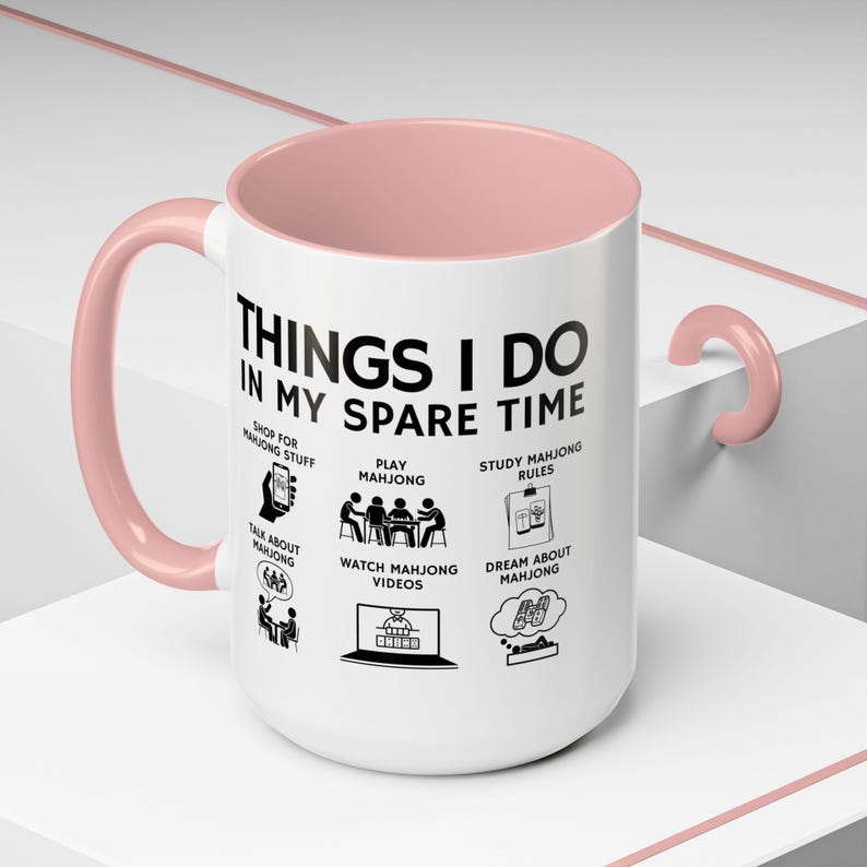 Taza de Mahjong - Regalo divertido para amantes del Mahjong - Cosas que hago en mi tiempo libre - Taza de café - Regalo para amigos jugadores de Mahjong - Taza para fanáticos del Mahjong imagen 16