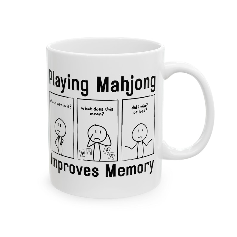 Kubek Mahjong, zabawny kubek z pamięcią Mahjong, żart, miłośnik Mahjong, słodki Mahjong, koszulka z kreskówek Mahjong, prezent na Dzień Matki, kubek z humorem zdjęcie 5