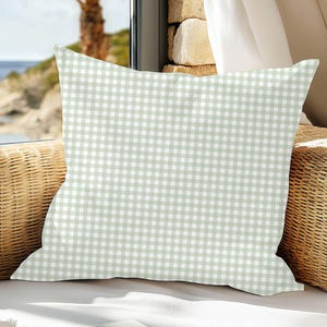 Cottagecore Green Check Pillow Cover, Farmhouse Gingham Throw Pillow, Rustic Country Cushion Cozy Living Room Decor Gift for Her Boho Accent