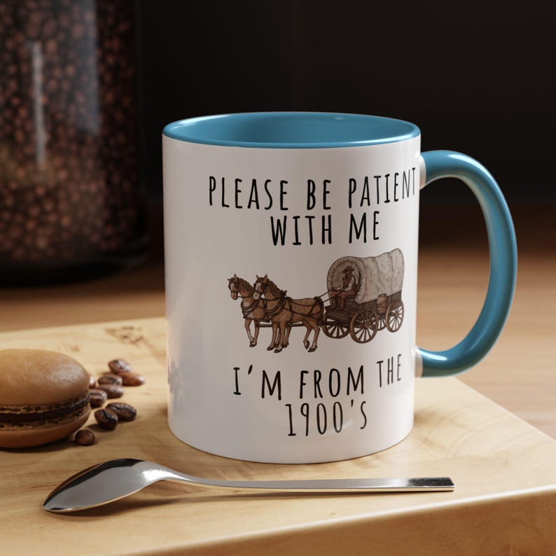 Caneca de aniversário engraçada, presente para alma antiga, caneca com humor vintage, presente para amante da história, caneca com humor do Velho Oeste, caneca sarcástica e engraçada, presente para colega de trabalho, ideia de presente original. imagem 2
