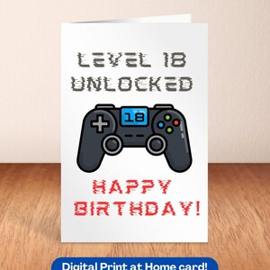 18.Geburtstagskarte Video Gamer lustige Geburtstagskarte Geburtstagskarte Videospiel Liebhaber Teenager Karte 18 Meilenstein Geburtstagskarte