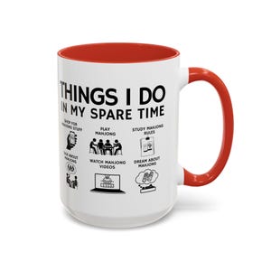 Taza de Mahjong - Regalo divertido para amantes del Mahjong - Cosas que hago en mi tiempo libre - Taza de café - Regalo para amigos jugadores de Mahjong - Taza para fanáticos del Mahjong imagen 5