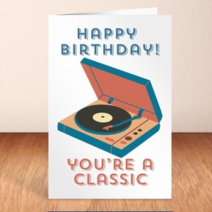 Funny 50th birthday card You're a Classic retro fiftieth bday gift record printable birthday card vinyl album card 50th milestone born 70s