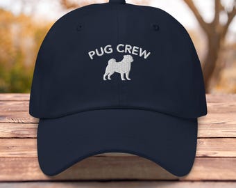 Pug Dog Hat Pug Crew Cap Pug Lover Gift Funny Pug Gifts Pug Owner Gift Pug Gift Idea Embroidered Hat Pug Breed Dad Cap Pug puppy pug humor