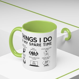 Taza de Mahjong - Regalo divertido para amantes del Mahjong - Cosas que hago en mi tiempo libre - Taza de café - Regalo para amigos jugadores de Mahjong - Taza para fanáticos del Mahjong imagen 11